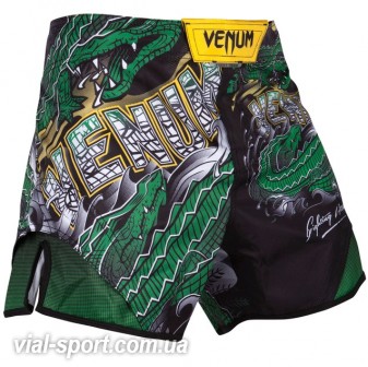 Шорти для MMA Venum Crocodile Fightshorts Black Green