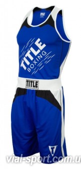 Комплект боксерської форми TITLE Elite Amateur Boxing Set 10 синій