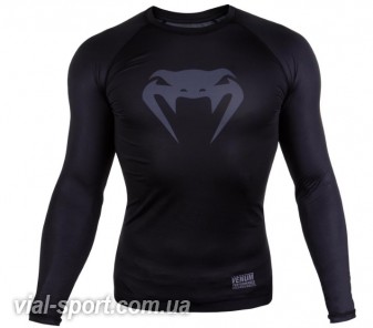 Компресійна футболка Venum Contender 3.0 Compression T-shirt Long Sleeves Black / Grey