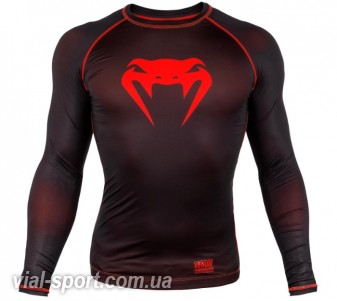 Компресійна футболка Venum Contender 3.0 Compression T-shirt Long Sleeves Black / Red