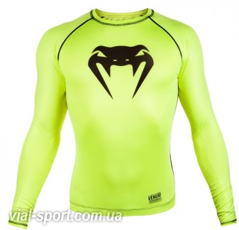 Компресійна футболка Venum Contender 3.0 Compression T-shirt Long Sleeves Yellow / Black