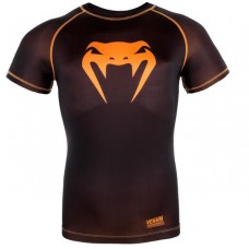 Компресійна футболка Venum Contender 3.0 Compression T-shirt Short sleeves Black / Orange