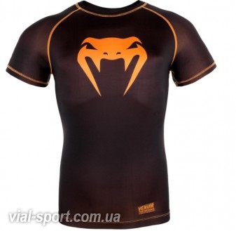 Компресійна футболка Venum Contender 3.0 Compression T-shirt Short sleeves Black / Orange