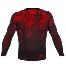 Компресійна футболка Venum Fusion Compression T-shirt Black Red Long Sleeves