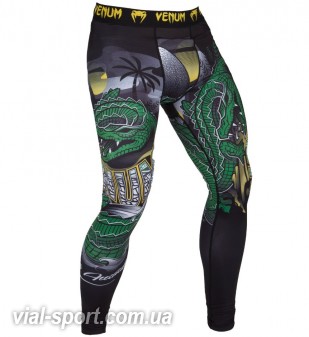 Компресійні штани Venum Crocodile Spats Black Green