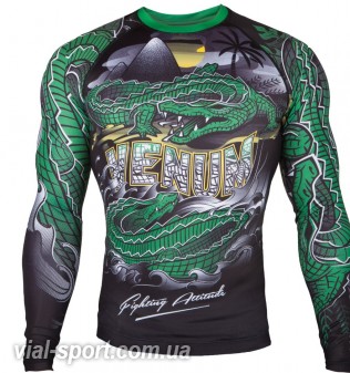 Рашгард Venum Crocodile Rashguard Long Sleeves Black Green