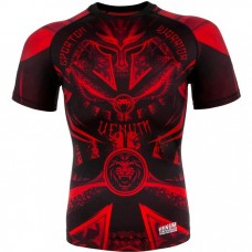 Рашгард Venum Gladiator 3.0 Rashguard Black Red Short Sleeves