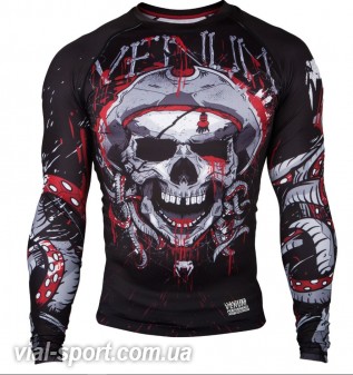 Рашгард Venum Pirate 3.0 Rashguard Long Sleeves Black Red