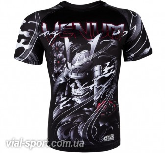 Рашгард Venum Samurai Skull Rashguard Short Sleeves Black