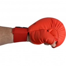 Рукавички для карате SMAI із захистом великого пальця. Колір червоний. Схвалено WKF