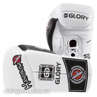 Боксерські тренувальні рукавички HAYABUSA Glory Laced Gloves білий / чорний