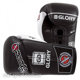 Боксерські тренувальні рукавички HAYABUSA Glory Laced Gloves чорний / білий