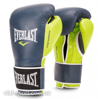 Тренувальні рукавички EVERLAST Powerlock Hook &amp; Loop Training Gloves blue / green