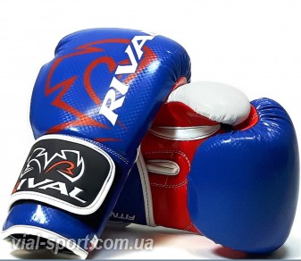 Тренувальні боксерські рукавички для фітбокса RIVAL RB7-Fitness + Bag Gloves blue white red