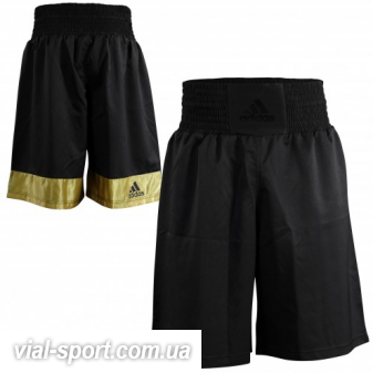 Adidas Боксерські шорти Diamond Flex Satin ультралегкі, Колір-Чорний, золото ADISMB02