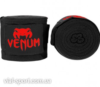 Боксерські бинти Venum boxing handwraps-black / red (2,5-4 m)