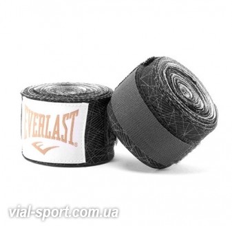 Бинти боксерські EVERLAST Printed Hand Wraps 108 дюймів (275 см) чорний / сірий