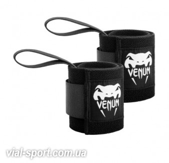 Бинти кистьові Venum Hyperlift Weightlifting Wrist Wraps Black