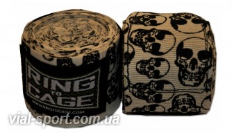 Бінти мексиканські RING TO CAGE Handwraps Mexican Style Stretchable - PATTERNED 180" 457см чорний череп