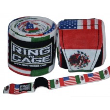 Бінти мексиканські RING TO CAGE Handwraps Mexican Style Stretchable - PATTERNED 180" 457см Прапори Мексики та США