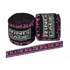 Бінти мексиканські RING TO CAGE Handwraps Mexican Style Stretchable - PATTERNED 180" 457см Рожевий Череп