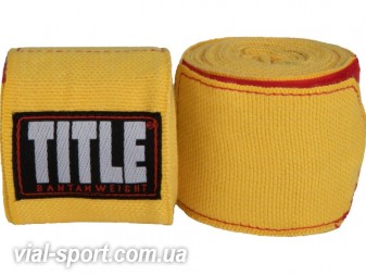 Бинти Мексиканські TITLE P4P STRETCH-WEAVE HAND WRAPS жовтий 130 дюйм (330 см) 