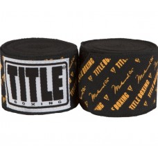 Бинти TITLE Muhammad Ali Aunthentic Stretch Hand Wraps 4.6 м Чорний / Золотий