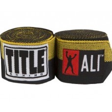 Бинти TITLE Muhammad Ali Semi-Stretch Hand Wraps 2 x 180 дюйма ( 460 см) чорний / жовтий