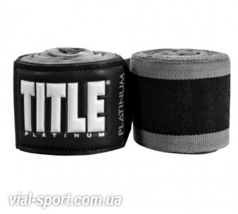 Бінти TITLE Platinum Semi Elastic Hand Wraps 4,6м чорний/сірий