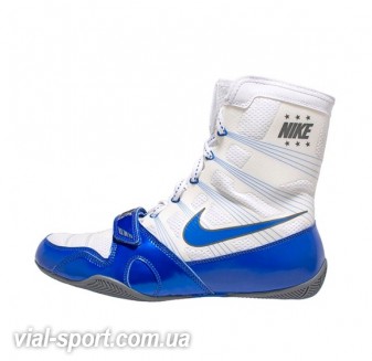 Боксерки NIKE HyperKO Boxing black silver білі з синім