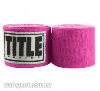 Боксерські бинти TITLE JUNIOR 120 " TRADITIONAL WEAVE HAND WRAPS 305см рожеві