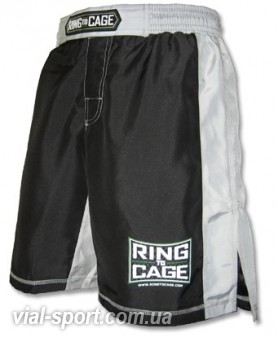 Боксерські дитячі шорти ring TO CAGE Kids Premium Board Shorts чорний / білий