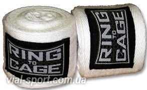 Боксерські котонові бинти RING TO CAGE Handwraps Cotton 120 " 305СМ RC65 білі