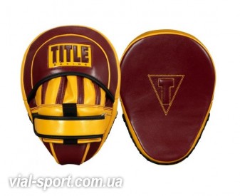 Боксерські лапи шкіра TITLE Boxing Limited Edition Leather Punch Mitts коричневий / жовтий