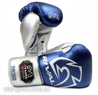 Боксерські рукавички для спарингу RIVAL RS100-PROFESSIONAL SPARRING GLOVES синій / сріблястий