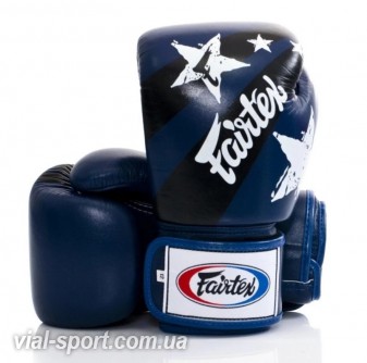 Боксерські рукавички Fairtex Nation Print Navy Blue Синій