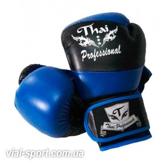 Боксерські рукавички Thai Professional BG7 Black-Blue