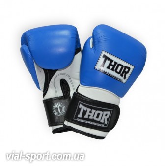 Боксерські рукавички THOR PRO KING (Leather) BLUE / WHT / BLK