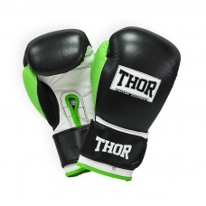 Боксерські рукавички THOR TYPHOON (Leather) BLK / GRN / WHT