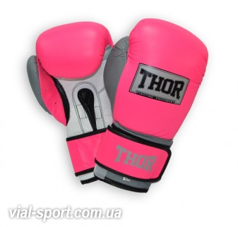 Боксерські рукавички THOR TYPHOON (Leather) PINK / GREY / WHT