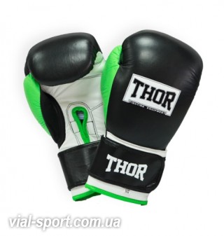 Боксерські рукавички THOR TYPHOON (PU) BLK / GRN / WHT 