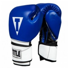 Боксерські рукавички title Premium Leather Performance Training Gloves Blue