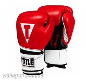 Боксерські рукавички title Premium Leather Performance Training Gloves Red