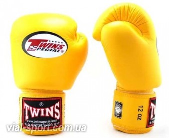 Боксерські рукавички Twins Boxing Gloves Premium Leather BGVL-3 yellow