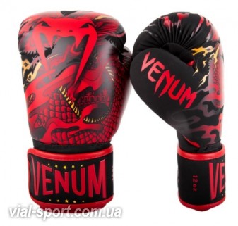 Боксерські рукавички Venum Dragon's Flight Boxing Gloves Black Red