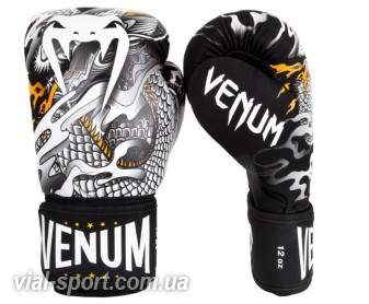 Боксерські рукавички Venum Dragons Flight Boxing Gloves-Black White