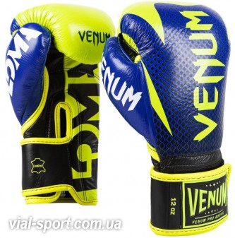 Боксерські рукавички Venum Hammer Pro Velcro Nappa leather Loma Edition Blue Yellow