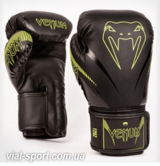 Боксерські рукавички Venum Impact Black Neo Yellow