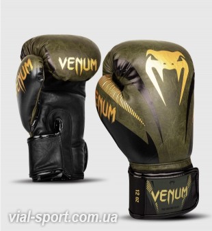 Боксерські рукавички Venum Impact Boxing Gloves Khaki Gold