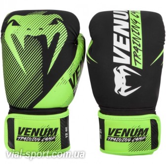 Боксерські рукавички Venum Training Camp 2.0 Boxing Gloves Black Neo Yellow